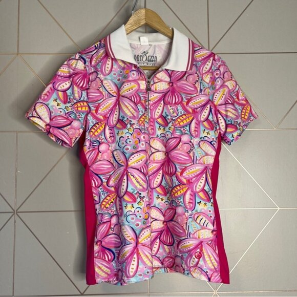 Dolcezza Golf Wear Short Sleeve Golf Shirt Spring Garden - Picture 2 of 5